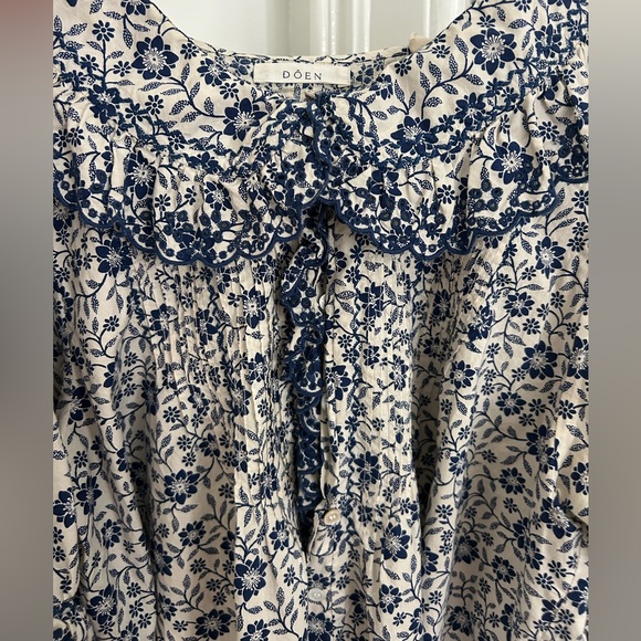 Doen Quincy blouse in Cream Jessamine Calico Floral. Size XXL - Picture 4 of 5